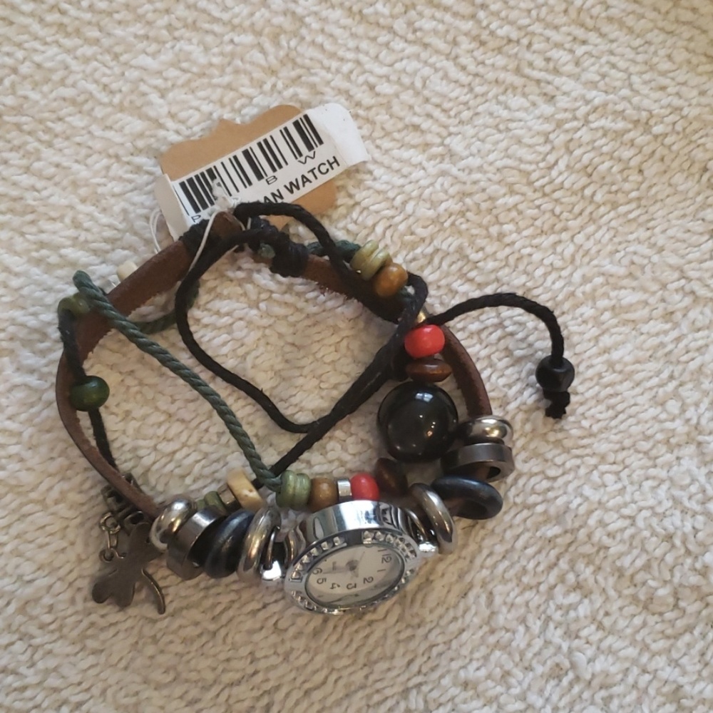 bohemian multi stand watch NWT